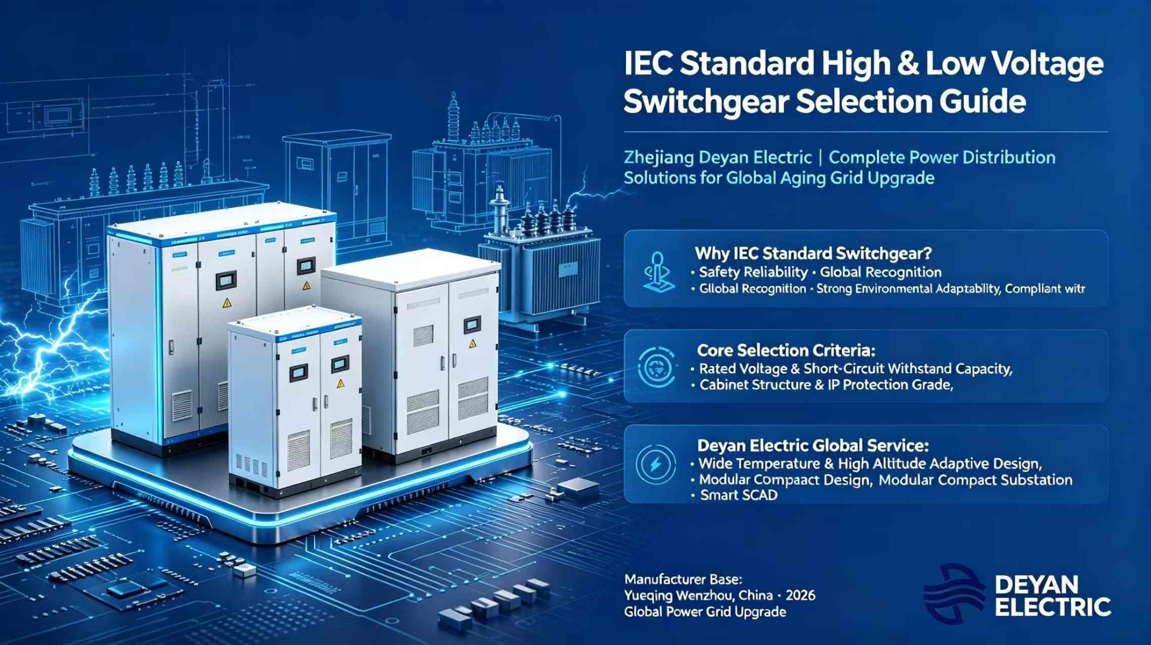 Hướng dẫn lựa chọn thiết bị đóng cắt điện áp cao và thấp tiêu chuẩn IEC: Chiết Giang Deyan Electric — Giải pháp phân phối điện hoàn chỉnh để nâng cấp lưới điện cũ trên toàn thế giới